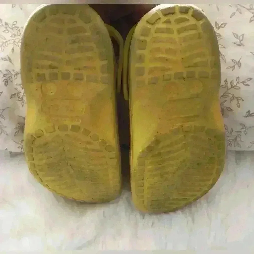 CROCS yellow basic slipons Youth 1-3